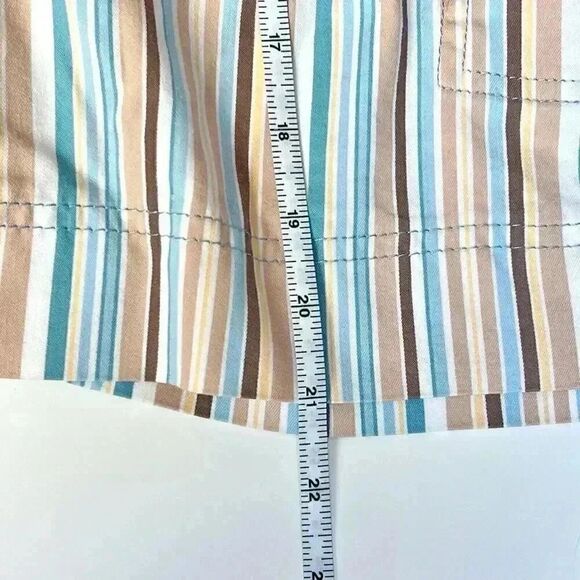 Vtg 80s Bermuda Shorts Pull-On Striped Multicolor Coastal Grandma Women’s 10 - Picture 9 of 10